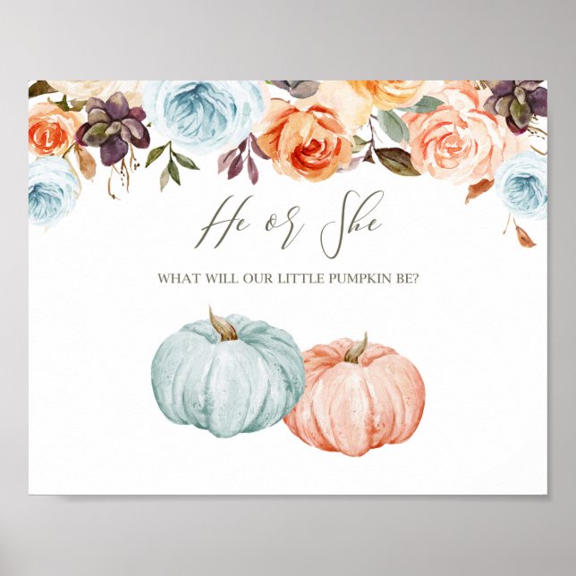 Rustic Pumpkin Gender Reveal Welcome Decoration (Front)