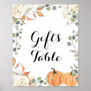 Rustic pumpkin Gifts Table Sign