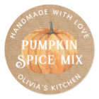 Rustic Pumpkin Handmade with Love Spice Mix Gift