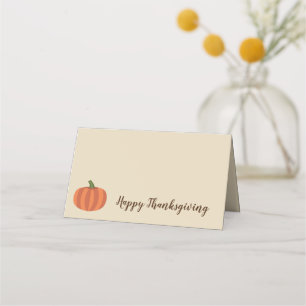 Rustic Pumpkin Happy Thanksgiving Place Card