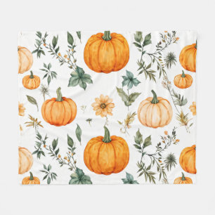 Rustic Pumpkin Pattern Fleece Blanket