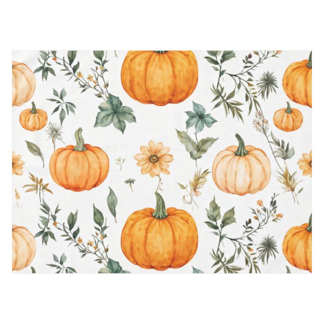 Rustic Pumpkin Pattern Tablecloth (Front (Horizontal))