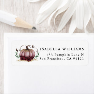Rustic Pumpkin Pink Gold Return Address