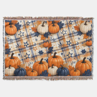 Rustic Pumpkin Plaid Throw Blanket – Cosy Autumn H