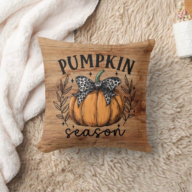 Rustic Pumpkin Season Fall Cosy Cushion (Blanket)