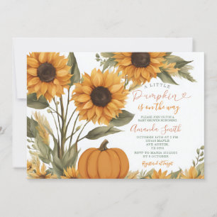Rustic Pumpkin Sunflower Baby Shower Invite