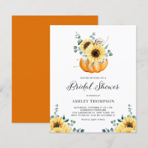 Rustic Pumpkin Sunflower Bridal Shower Invitation