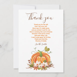 Rustic Pumpkin thank you Rustic Fall Baby shower