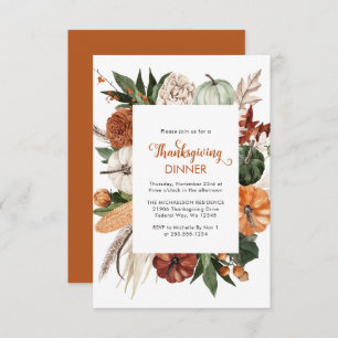 Rustic Pumpkin Thanksgiving Dinner Card