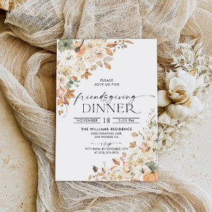 Rustic Pumpkin Thanksgiving Dinner Invitation