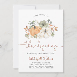 Rustic Pumpkin Thanksgiving Dinner Invitation