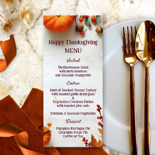Rustic Pumpkin Thanksgiving Fall Dinner Menu
