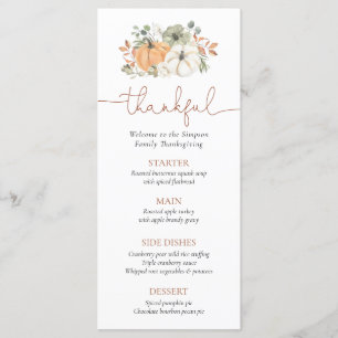 Rustic Pumpkin Thanksgiving Menu