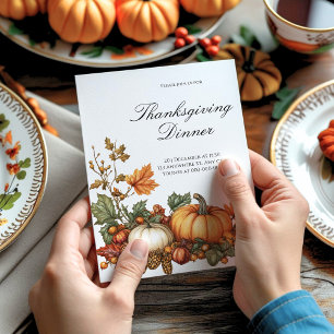 Rustic pumpkin Thanksgiving Party Invitation