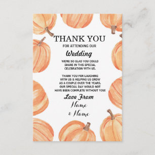 Rustic Pumpkin Wedding Thank You Card Engagement