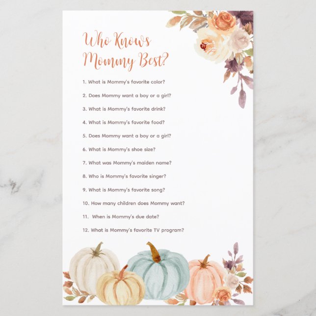 Rustic pumpkin Who Knows Mummy Best Game (Front)