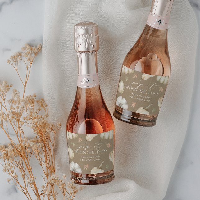Rustic Pumpkins Baby Shower Sparkling Wine Label (Creator Uploaded)