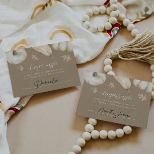 Rustic Pumpkins Fall Baby Shower Diaper Raffle Enclosure Card