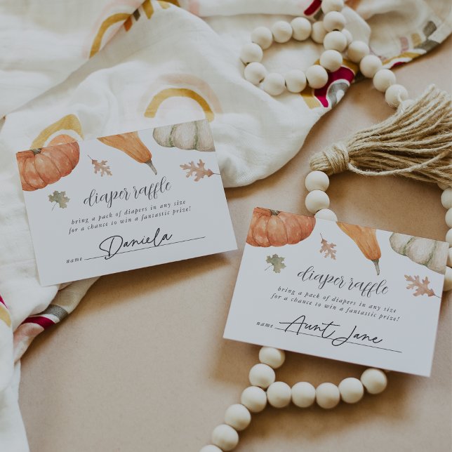 Rustic Pumpkins Fall Baby Shower Diaper Raffle Enclosure Card (Creator Uploaded)