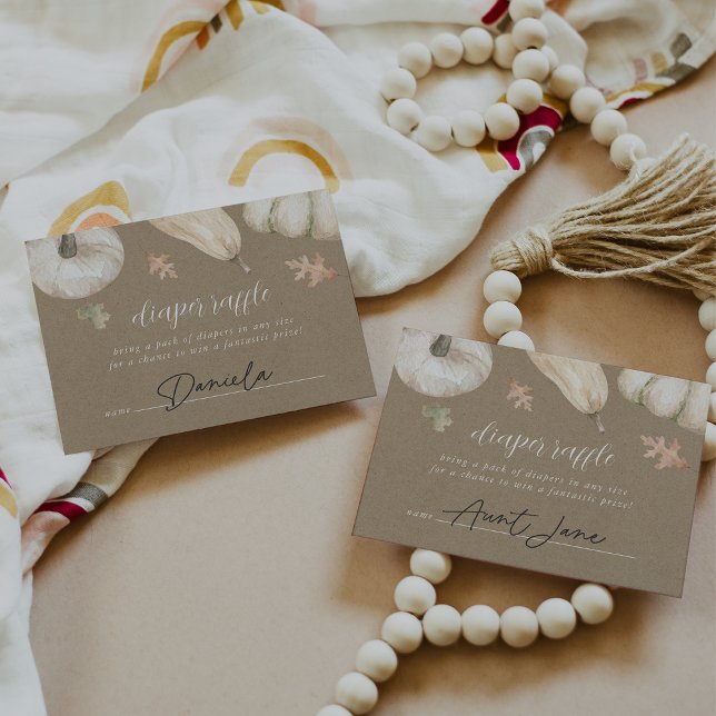 Rustic Pumpkins Fall Baby Shower Diaper Raffle Enclosure Card (Creator Uploaded)