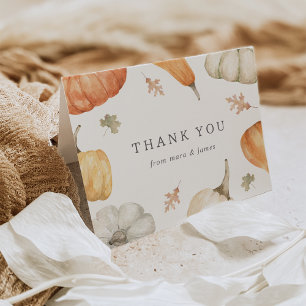 Rustic Pumpkins Fall Baby Shower Thank You Card