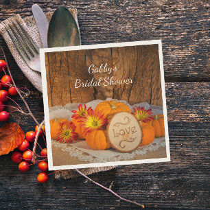 Rustic Pumpkins Fall Barn Bridal Shower Napkin