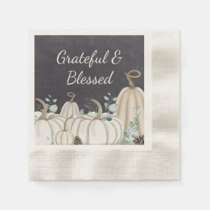 Rustic Pumpkins Farmhouse Happy Thanksgiving Napkin