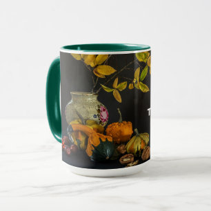 Rustic Pumpkins Gourds Vase Photo Thanksgiving Mug