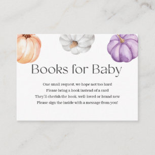 Rustic Pumpkins ORANGE PURPLE WHITE Book Request  Enclosure Card