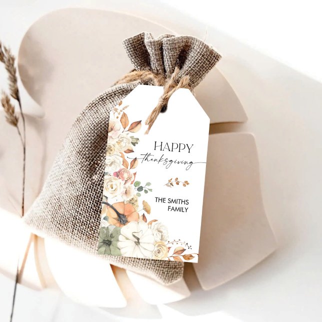 Rustic Pumpkins Thanksgiving Dinner Gift Tag (Creator Uploaded)