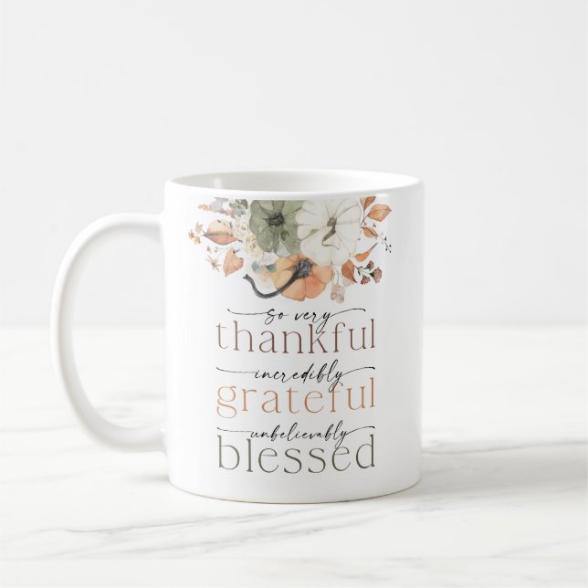Rustic Pumpkins Thanksgiving Dinner Mug (Left)