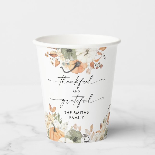 Rustic Pumpkins Thanksgiving Dinner Paper cup (Front)