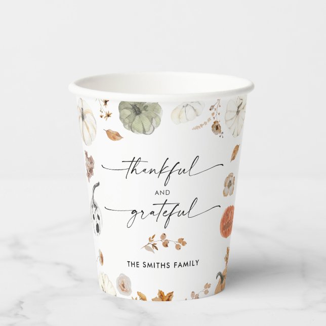 Rustic Pumpkins Thanksgiving Dinner Paper cup (Front)