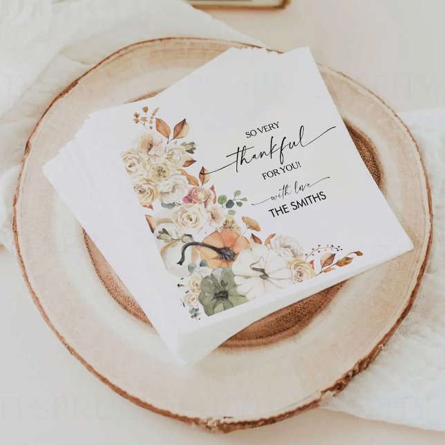Rustic Pumpkins Thanksgiving Dinner Paper Napkin (Creator Uploaded)