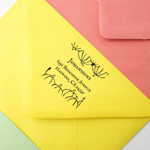 Rustic Pumpkins Thanksgiving Family Return Address Rubber Stamp