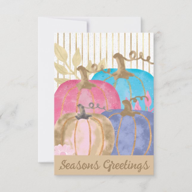 Rustic Pumpkins Thanksgiving Greeting Card (Front)