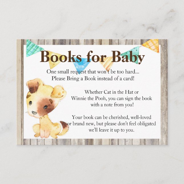 Rustic Puppy Books for Baby Enclosure Card (Front)