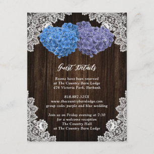 Rustic Purple and Blue Floral Enclosure Card