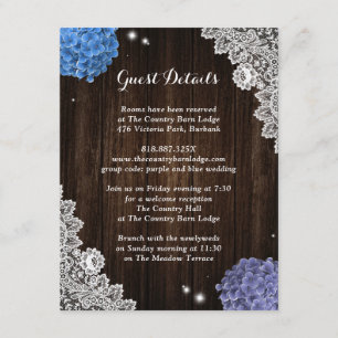 Rustic Purple and Blue Floral Enclosure Card