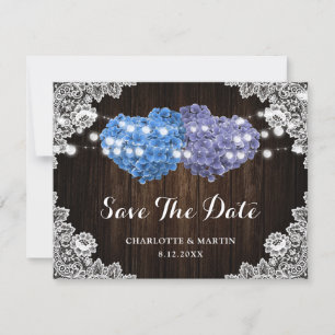 Rustic Purple and Blue Floral Wedding Save The Date
