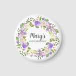 Rustic Purple Floral 80th Birthday Favour Magnet<br><div class="desc">Purple and ivory white roses create a beautifully rustic floral wreath. The birthday woman's name is written in a large script font. 80th Birthday is below. This item is part of the Rustic Purple Floral Botanical 80th Birthday collection. It contains many DIY templates that let you quickly create invitations and...</div>