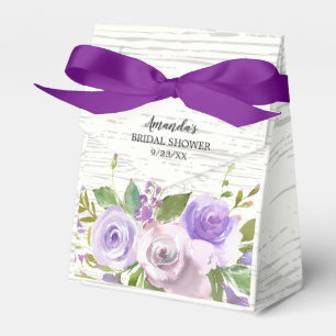 Rustic Purple Flowers Bridal Shower Favour Box