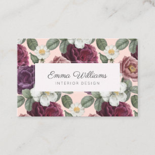 Rustic Purple Flowers Watercolor Business Card
