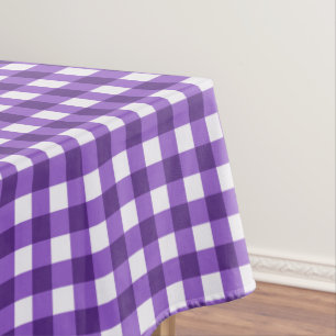 Rustic Purple Gingham Checks Pattern Tablecloth