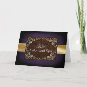 rustic purple gold Business Thank You Cards