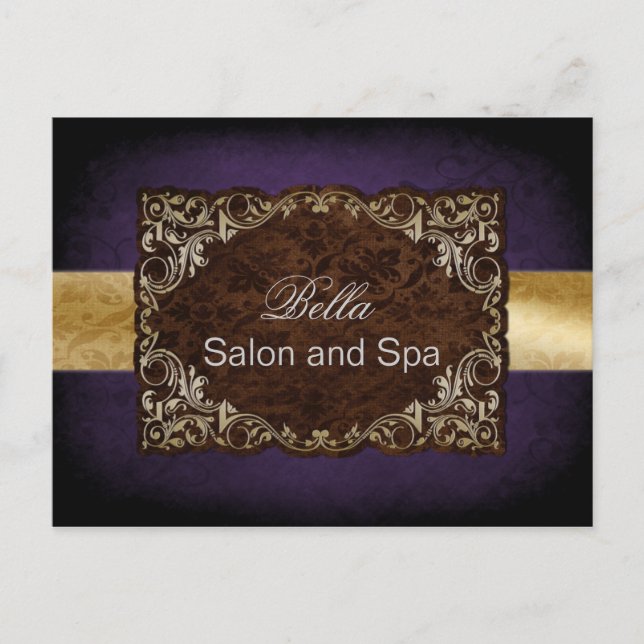 rustic purple gold business ThankYou Cards (Front)