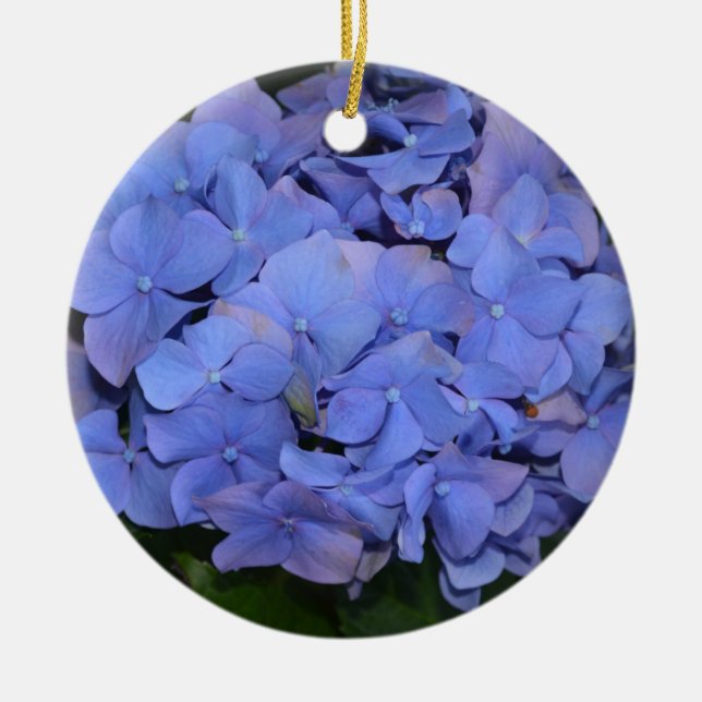 Rustic Purple Hydrangea macrophylla  Ceramic Tree Decoration (Front)