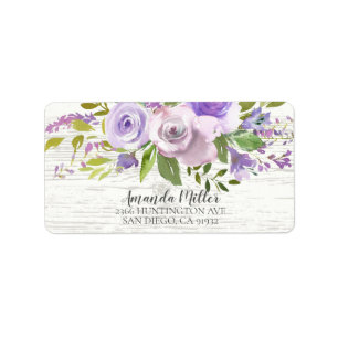 Rustic Purple Lavender Return Address Label