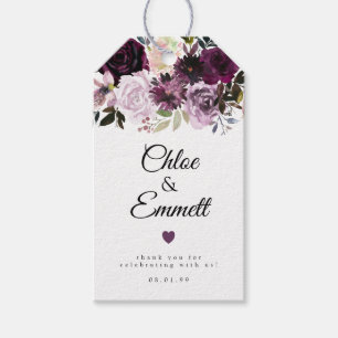 Rustic Purple Pink Floral  Party Favour Gift Tags