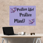 Rustic Purple Positivity Box Sign<br><div class="desc">Add a touch of inspiration to your space with this rustic wood box sign, designed to remind you to stay positive every day. Featuring a rich purple background, delicate floral accents, and a bold black quote, this charming piece is perfect for home or office decor. A meaningful and stylish way...</div>